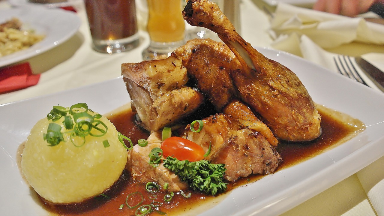 roast duck, roasted duck, dumpling